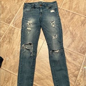 American eagle distressed jeans jeggings stretch 2